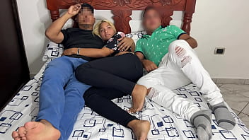 Intimate threesome with a loud ass couple and a voyeuristic partner