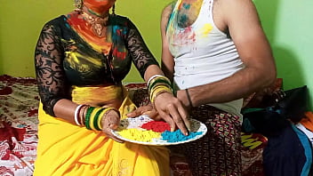 Indian woman engages in sexual activity with her father-in-law during Holi festival